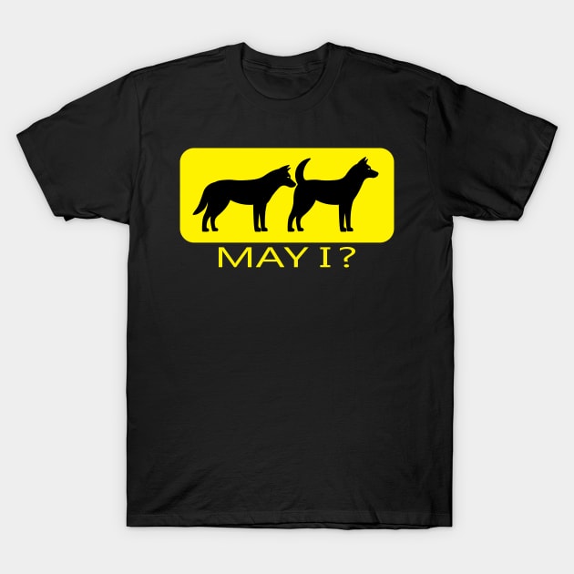 BLACK DOG SNIFFS BLACK DOG'S BUTT T-Shirt by Cat In Orbit ®